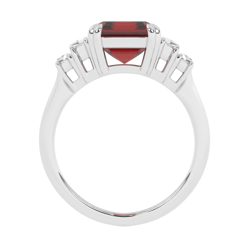 R-84557-RU-W  Diamond & Ruby Dress Ring