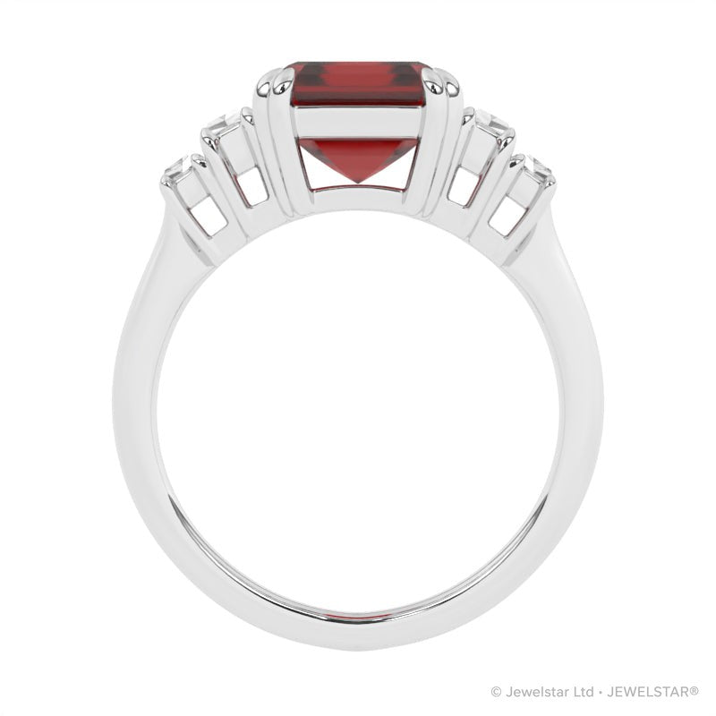 R-84557-RU-W  Diamond & Ruby Dress Ring
