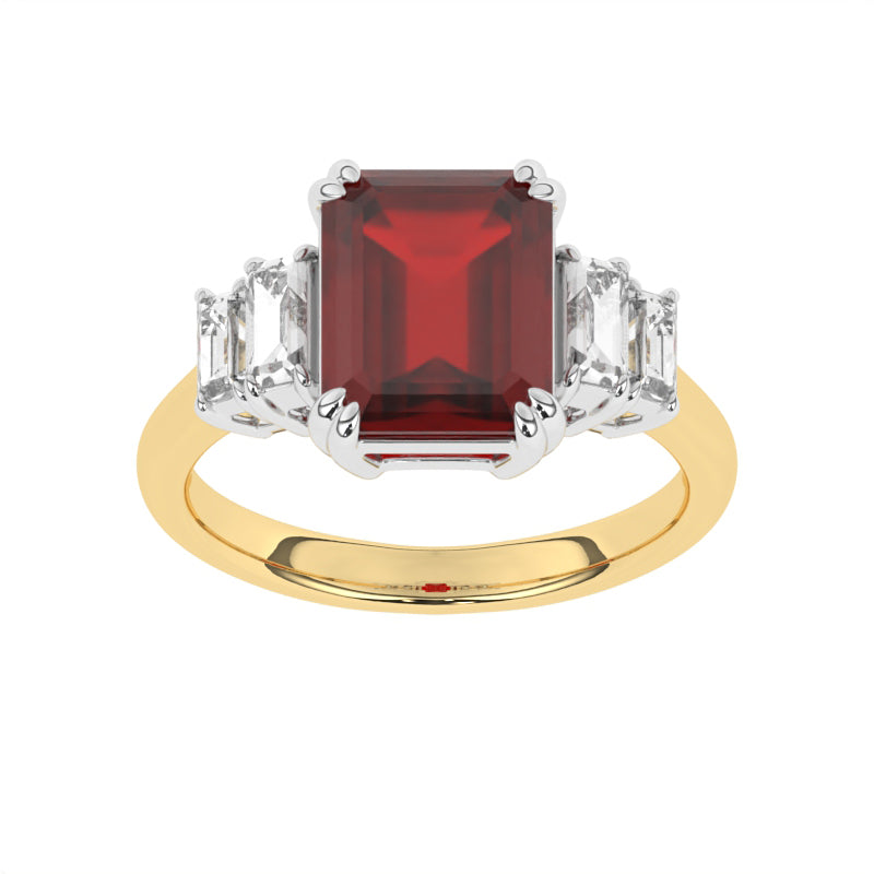 R-84557-RU-Y  Diamond & Ruby Dress Ring