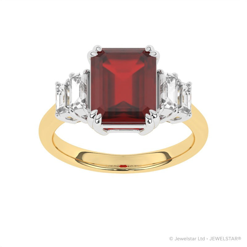 R-84557-RU-Y  Diamond & Ruby Dress Ring