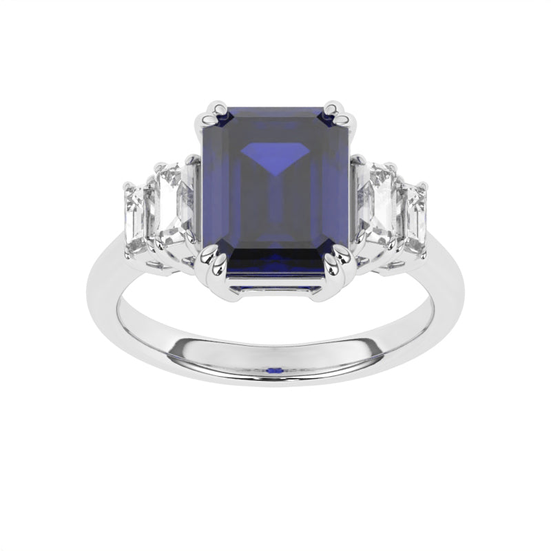 R-84557-SA-W  Diamond & Sapphire Dress Ring