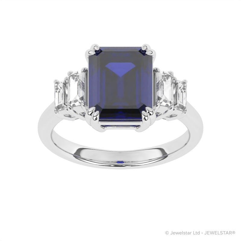 R-84557-SA-W  Diamond & Sapphire Dress Ring