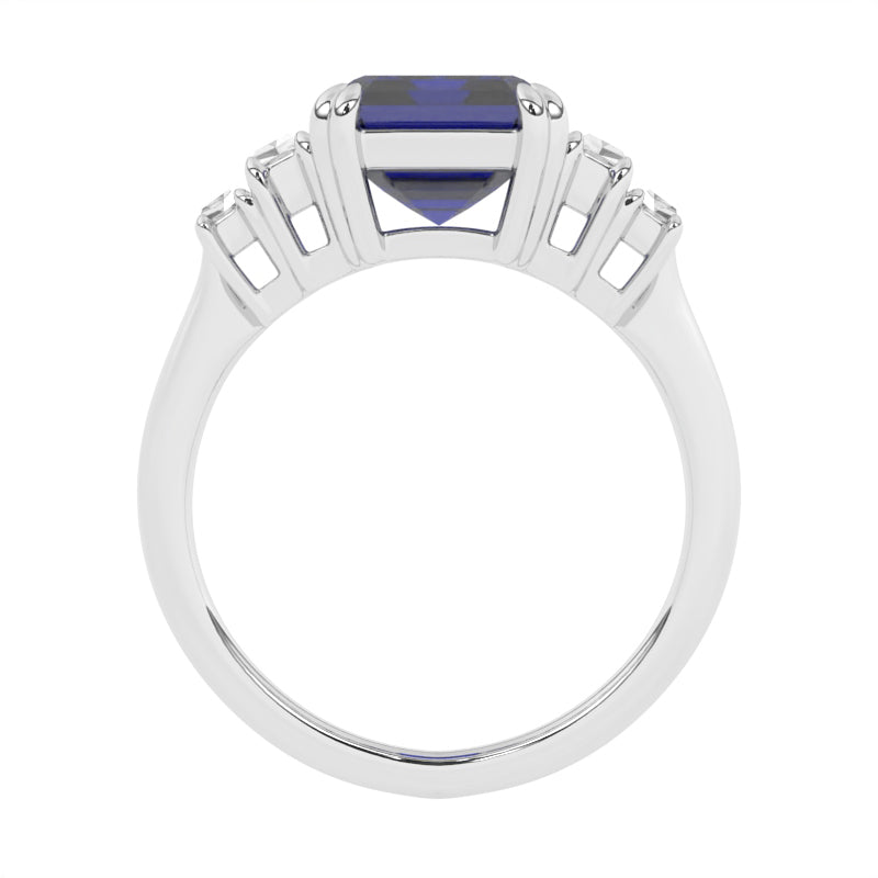 R-84557-SA-W  Diamond & Sapphire Dress Ring