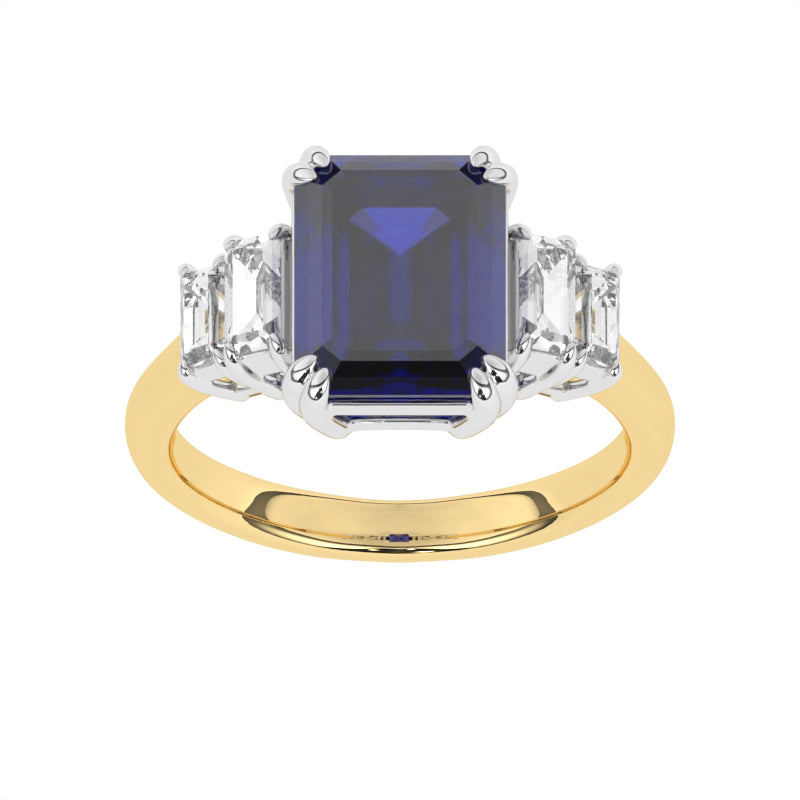 R-84557-SA-Y  Diamond & Sapphire Dress Ring