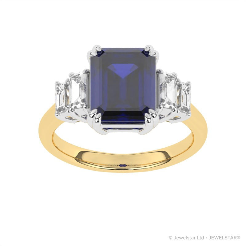 R-84557-SA-Y  Diamond & Sapphire Dress Ring