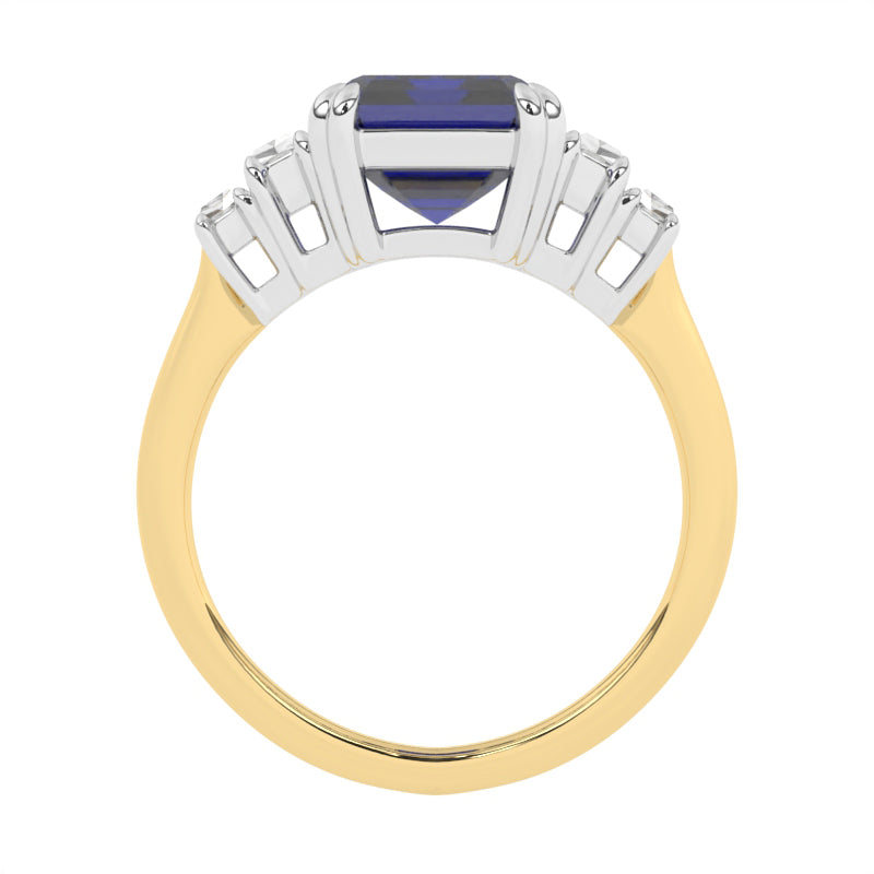 R-84557-SA-Y  Diamond & Sapphire Dress Ring