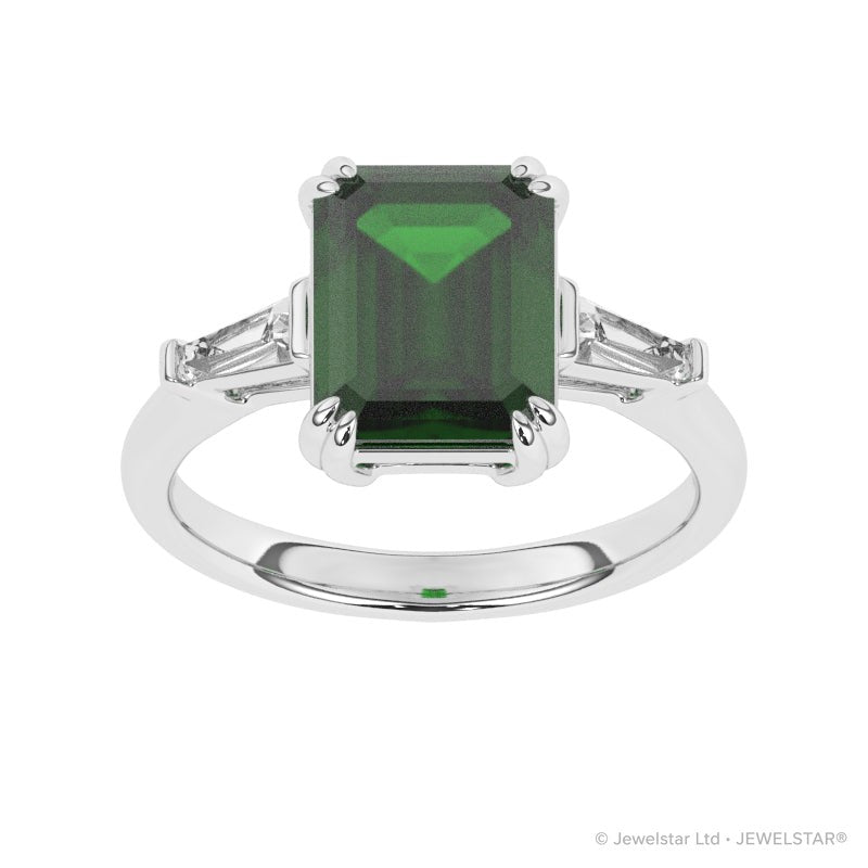 R-84558-EM-W  Diamond & Emerald Dress Ring