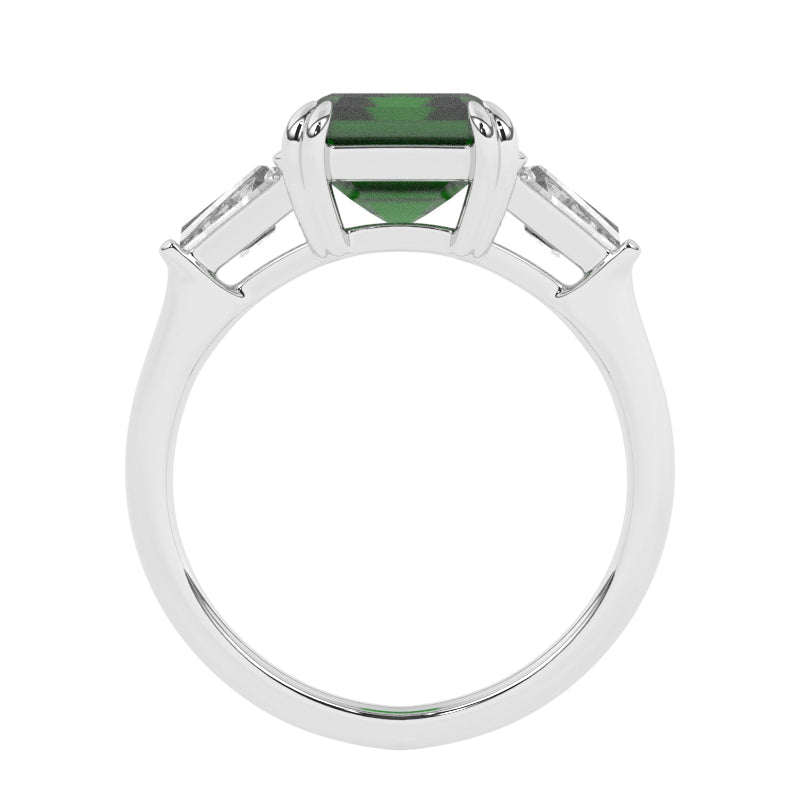 R-84558-EM-W  Diamond & Emerald Dress Ring