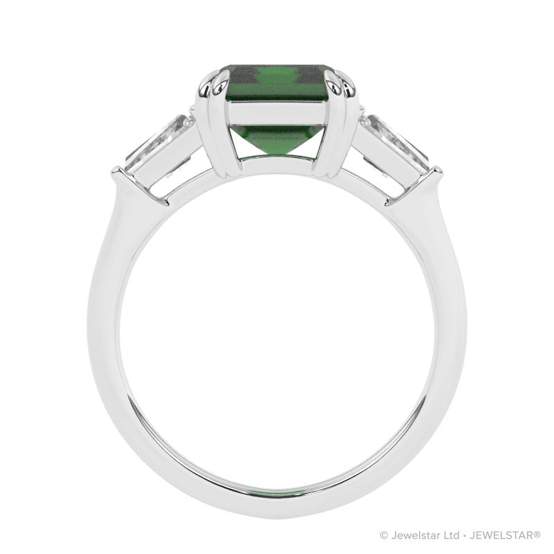 R-84558-EM-W  Diamond & Emerald Dress Ring