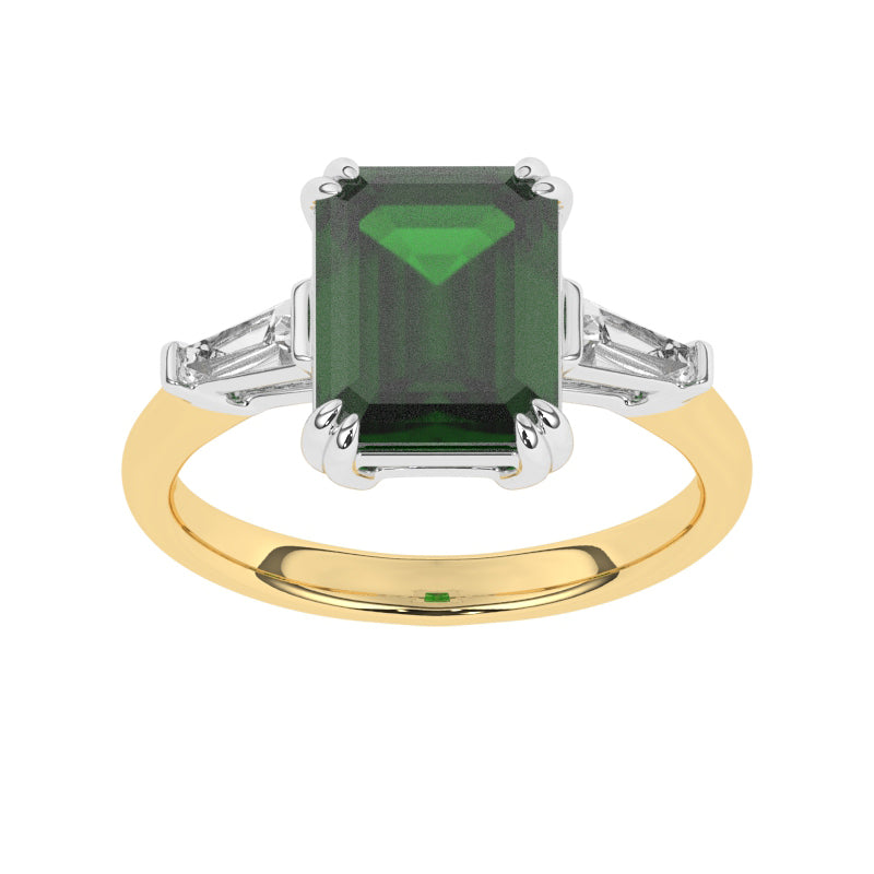 R-84558-EM-Y  Diamond & Emerald Dress Ring