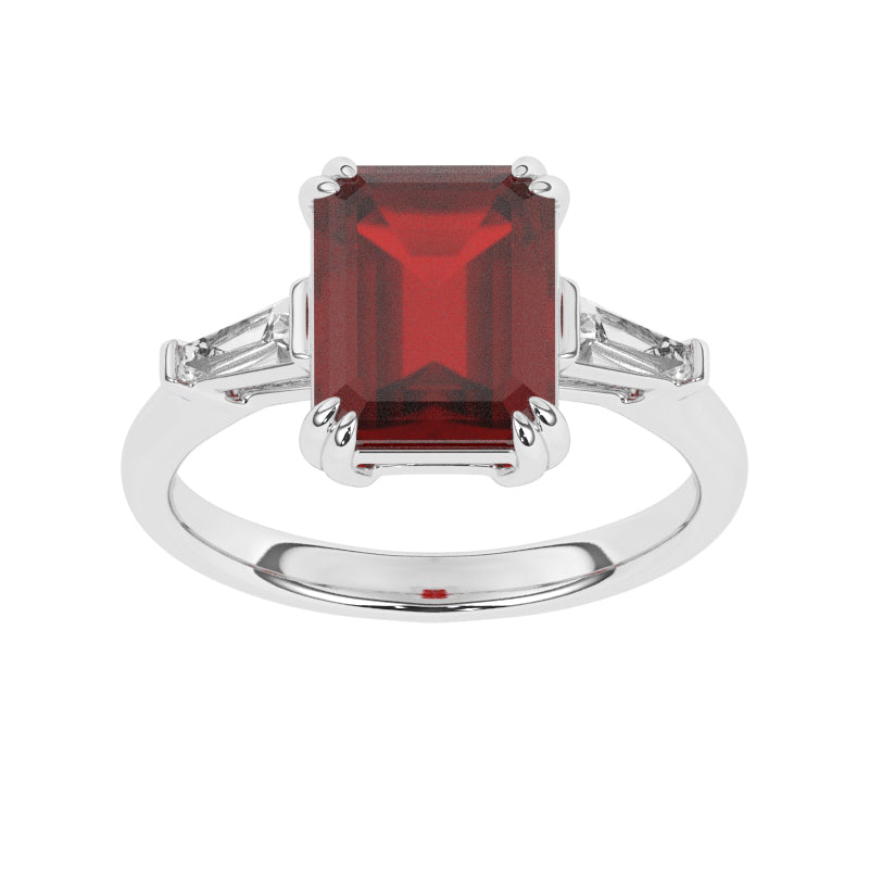 R-84558-RU-W  Diamond & Ruby Dress Ring
