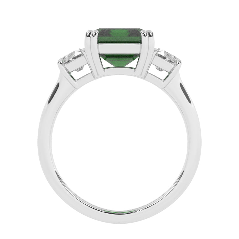 R-84559-EM-W  Diamond & Emerald Dress Ring