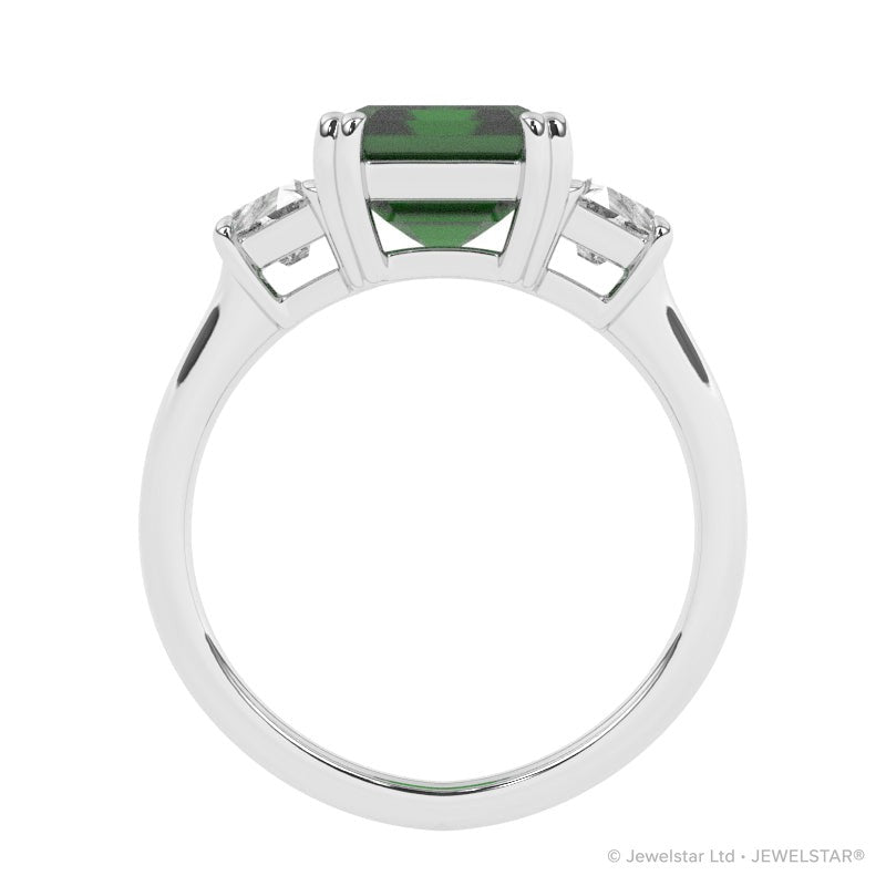 R-84559-EM-W  Diamond & Emerald Dress Ring