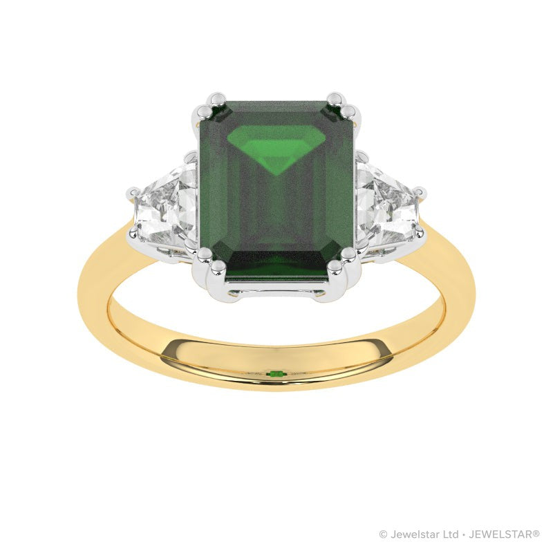 R-84559-EM-Y  Diamond & Emerald Dress Ring