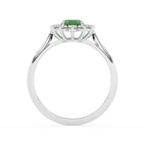 R-85033-EM-W  Lab Diamond & Emerald Cluster Ring F/VS (EGL Report Included)