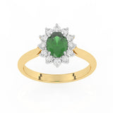 R-85033-EM-Y  Lab Diamond & Emerald Cluster Ring F/VS (EGL Report Included)