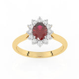 R-85033-RU-Y  Lab Diamond & Ruby Cluster Ring F/VS (EGL Report Included)