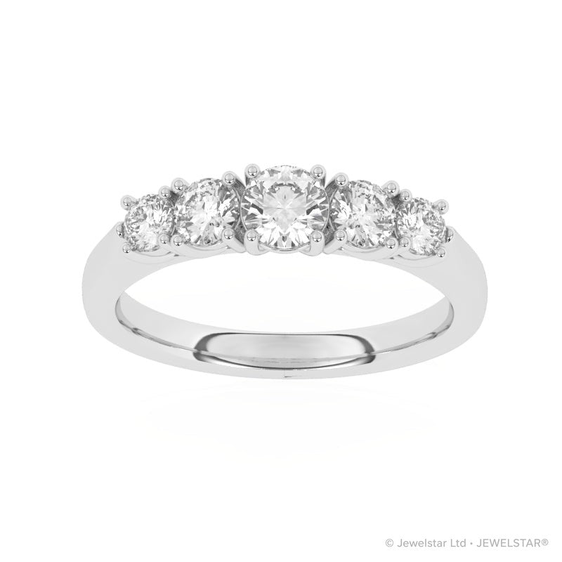 R-85100-AD-W  1.00ct Lab Diamond Five Stone Ring