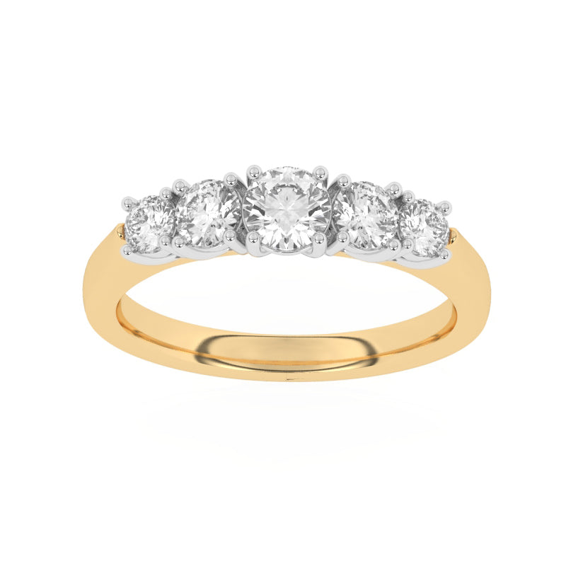 R-85100-AD-Y  1.00ct Lab Diamond Five Stone Ring