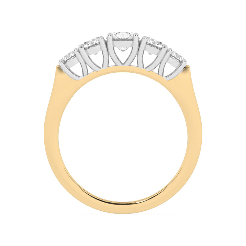 R-85100-AD-Y  1.00ct Lab Diamond Five Stone Ring