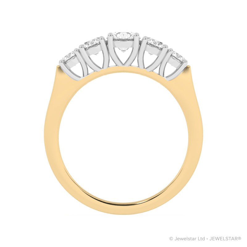R-85100-AD-Y  1.00ct Lab Diamond Five Stone Ring