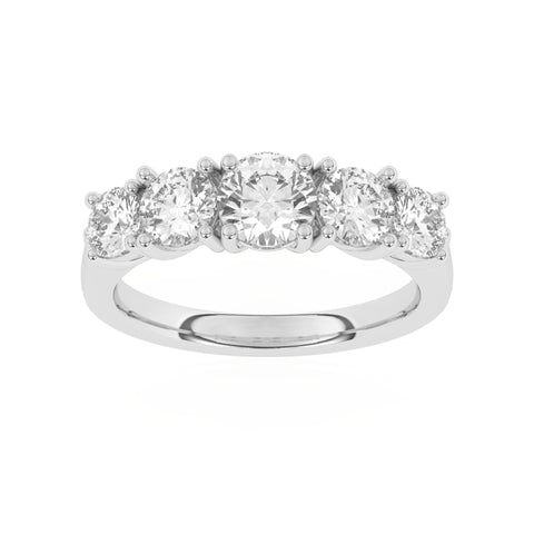 R-85200-AD-W  2.00ct F/VS Lab Diamond Five Stone Ring (EGL Report Included)