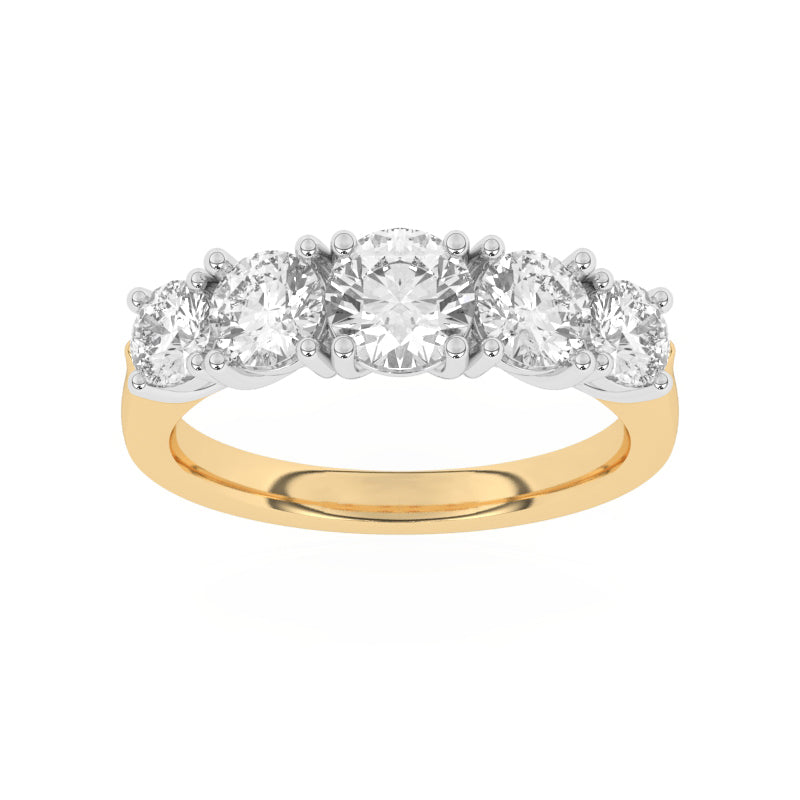 R-85200-AD-Y  2.00ct Lab Diamond Five Stone Ring
