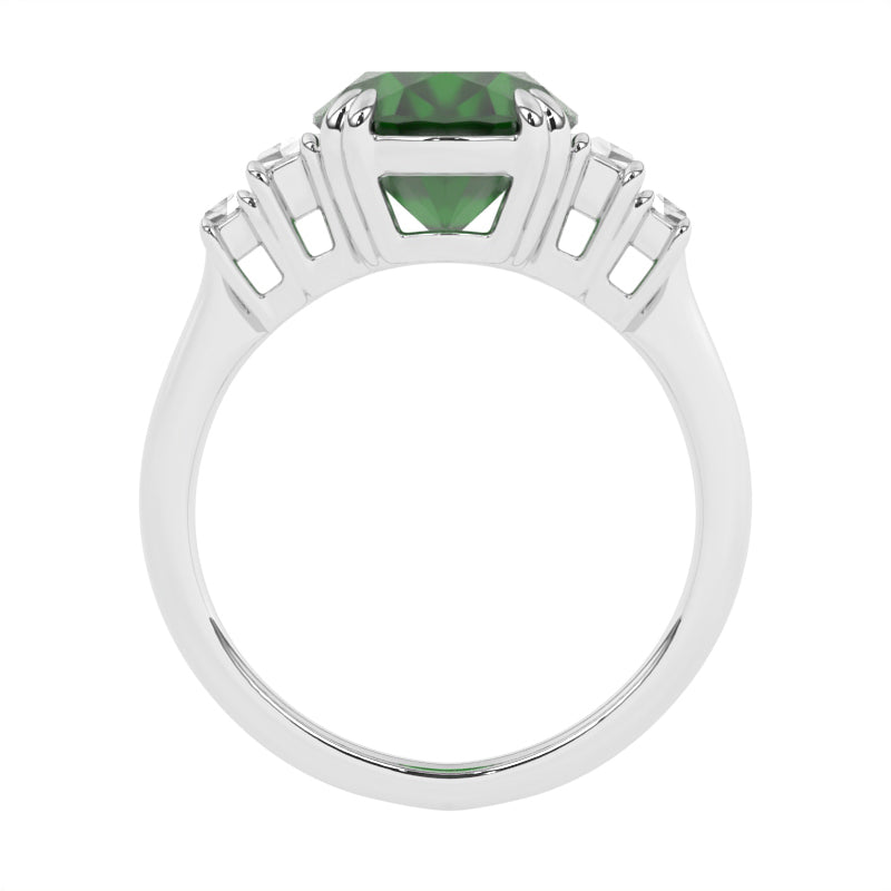 R-85557-EM-W  Diamond & Emerald Dress Ring