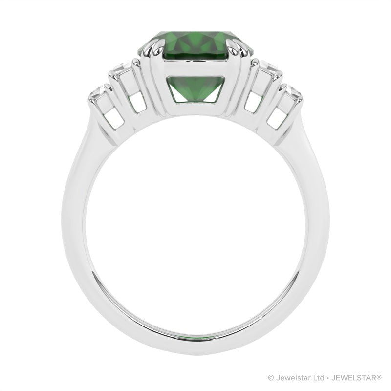 R-85557-EM-W  Diamond & Emerald Dress Ring