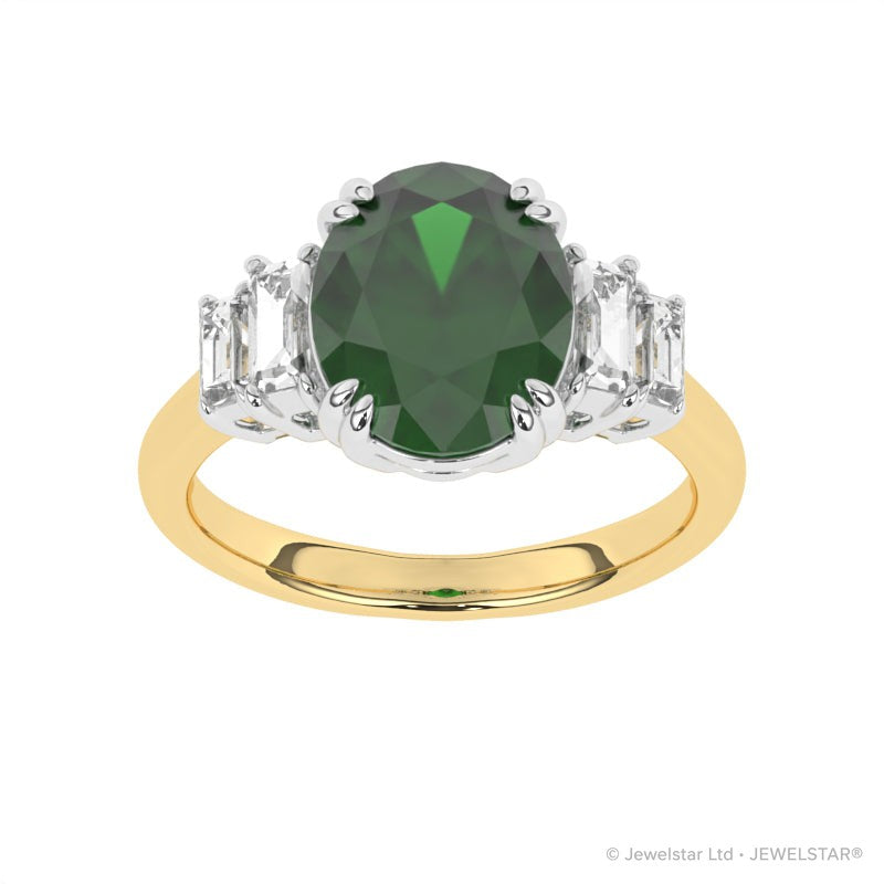 R-85557-EM-Y  Diamond & Emerald Dress Ring