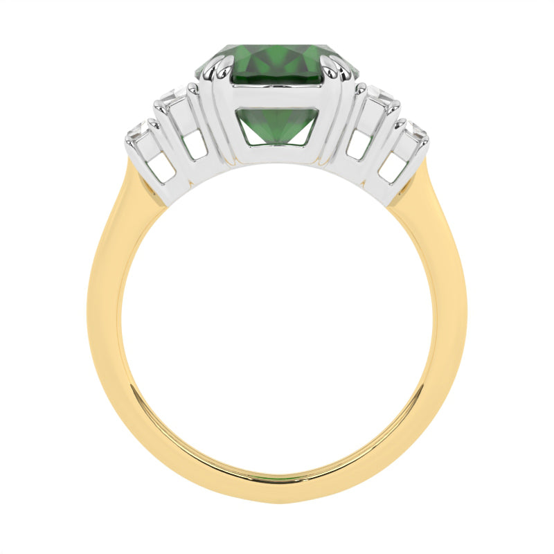 R-85557-EM-Y  Diamond & Emerald Dress Ring