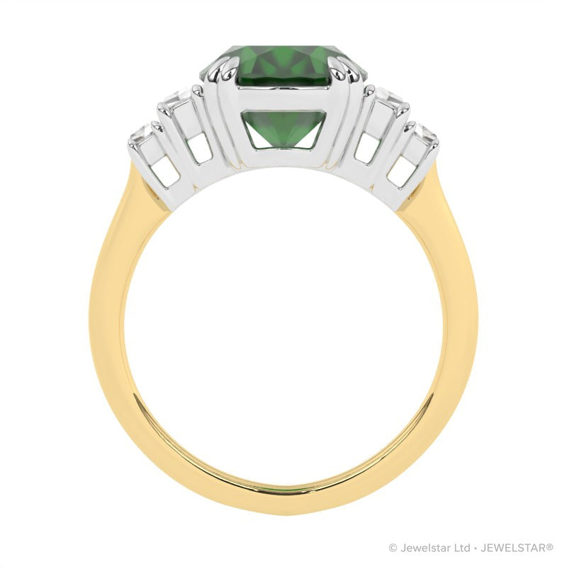R-85557-EM-Y  Diamond & Emerald Dress Ring