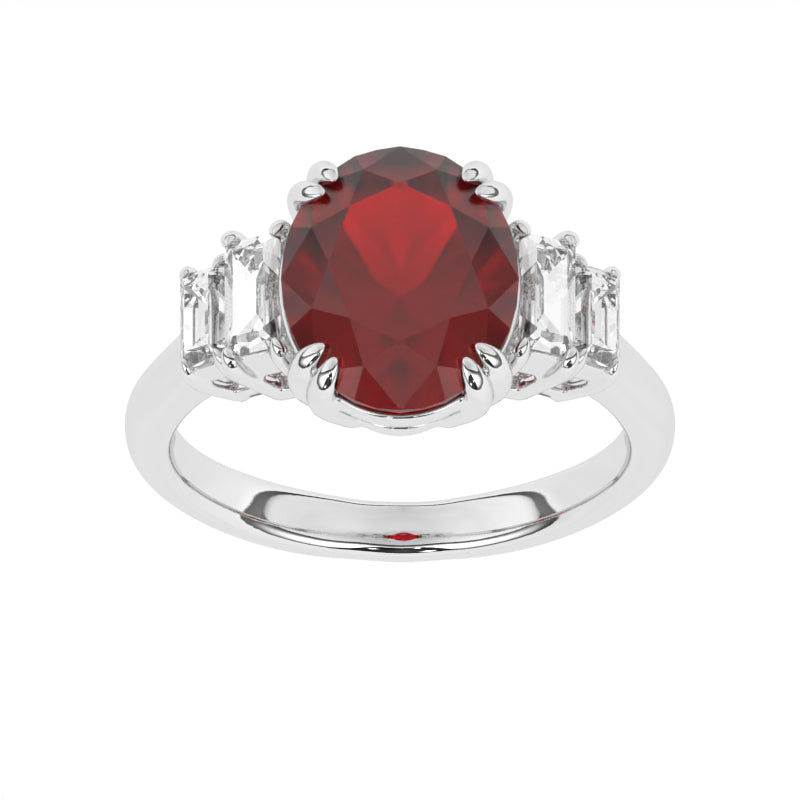 R-85557-RU-W  Diamond & Ruby Dress Ring