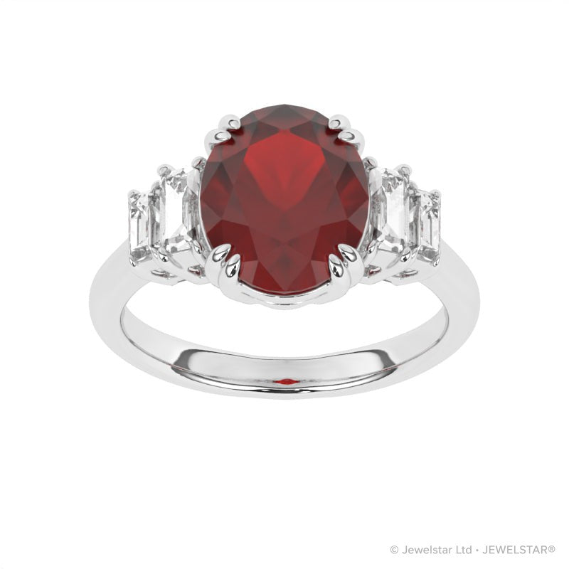 R-85557-RU-W  Diamond & Ruby Dress Ring