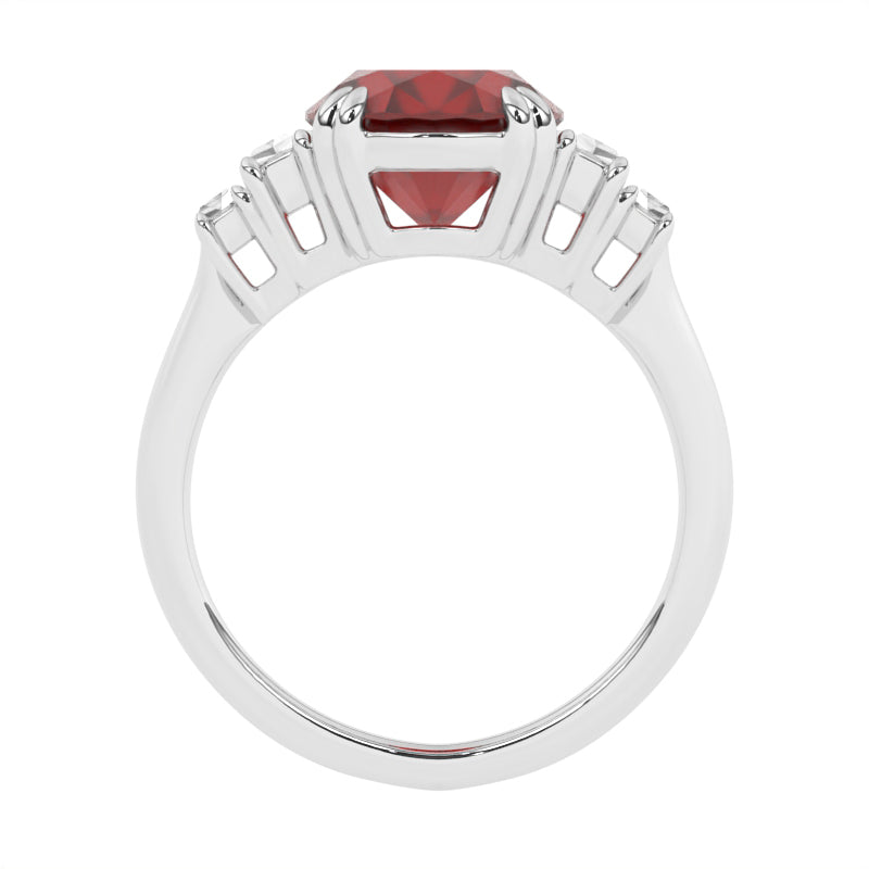 R-85557-RU-W  Diamond & Ruby Dress Ring