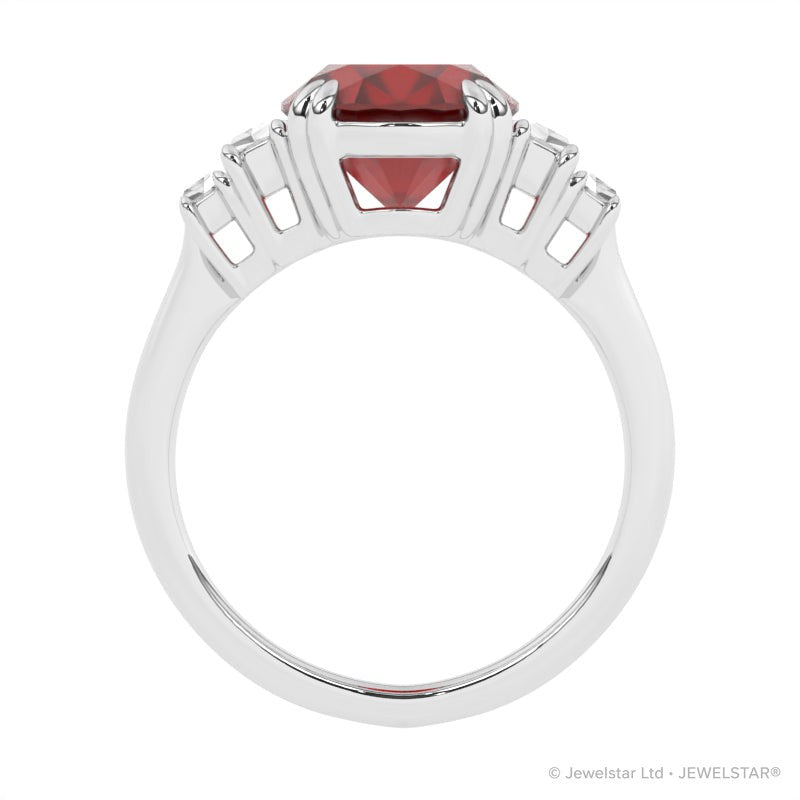 R-85557-RU-W  Diamond & Ruby Dress Ring