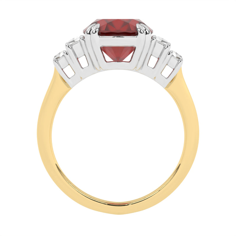 R-85557-RU-Y  Diamond & Ruby Dress Ring
