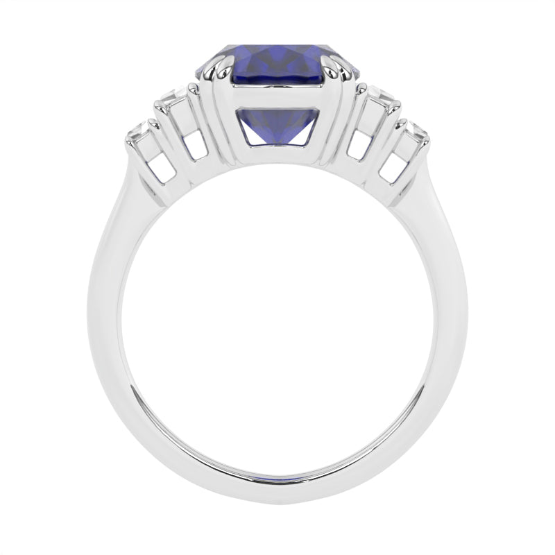 R-85557-SA-W  Diamond & Sapphire Dress Ring