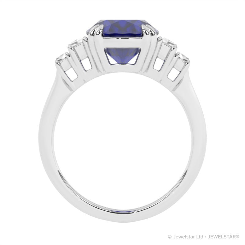 R-85557-SA-W  Diamond & Sapphire Dress Ring