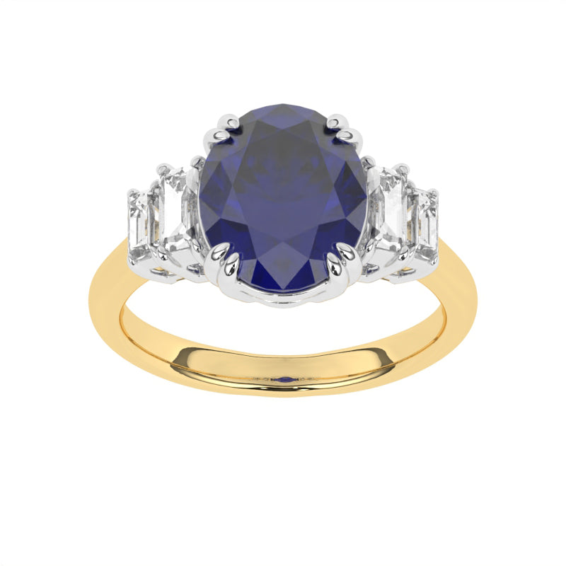 R-85557-SA-Y  Diamond & Sapphire Dress Ring