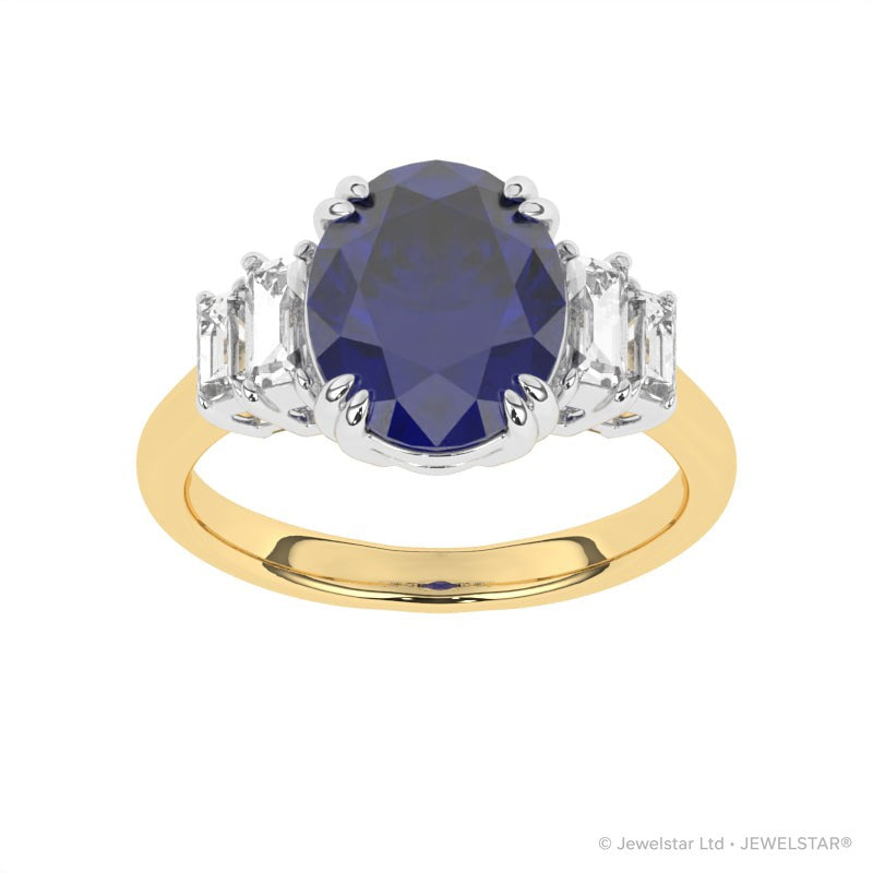 R-85557-SA-Y  Diamond & Sapphire Dress Ring