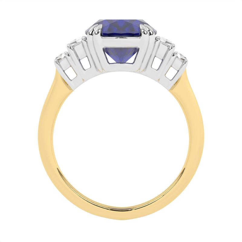 R-85557-SA-Y  Diamond & Sapphire Dress Ring