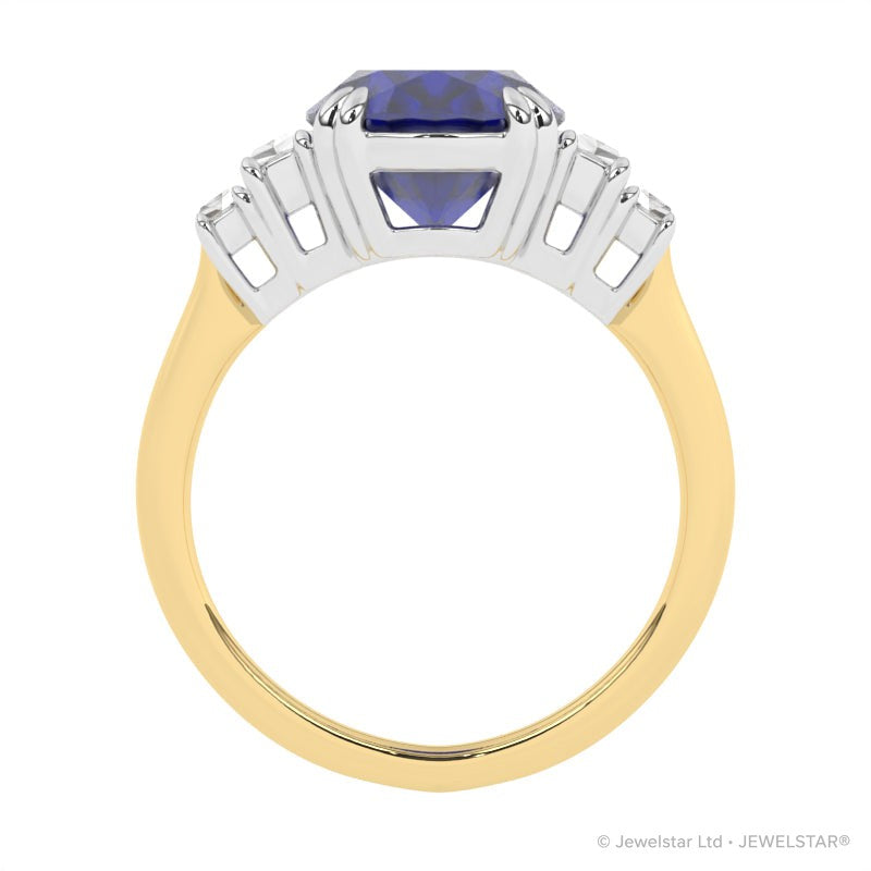 R-85557-SA-Y  Diamond & Sapphire Dress Ring
