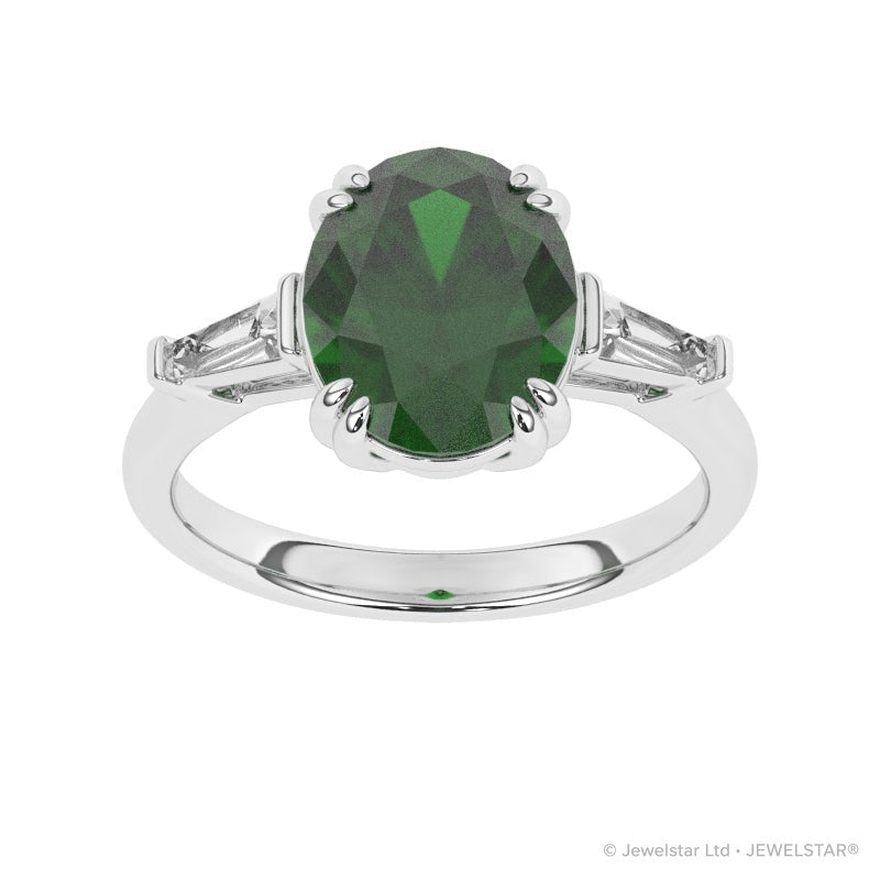 R-85558-EM-W  Diamond & Emerald Dress Ring
