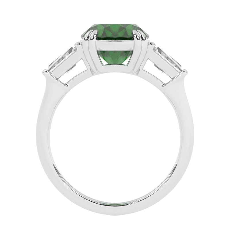 R-85558-EM-W  Diamond & Emerald Dress Ring