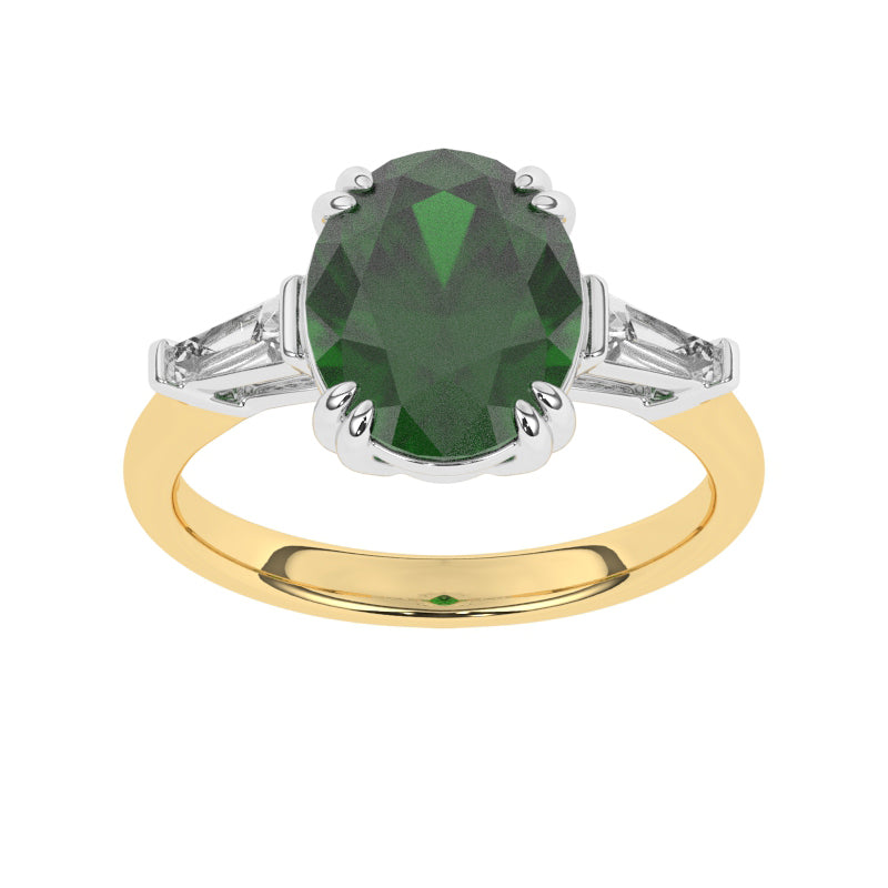 R-85558-EM-Y  Diamond & Emerald Dress Ring