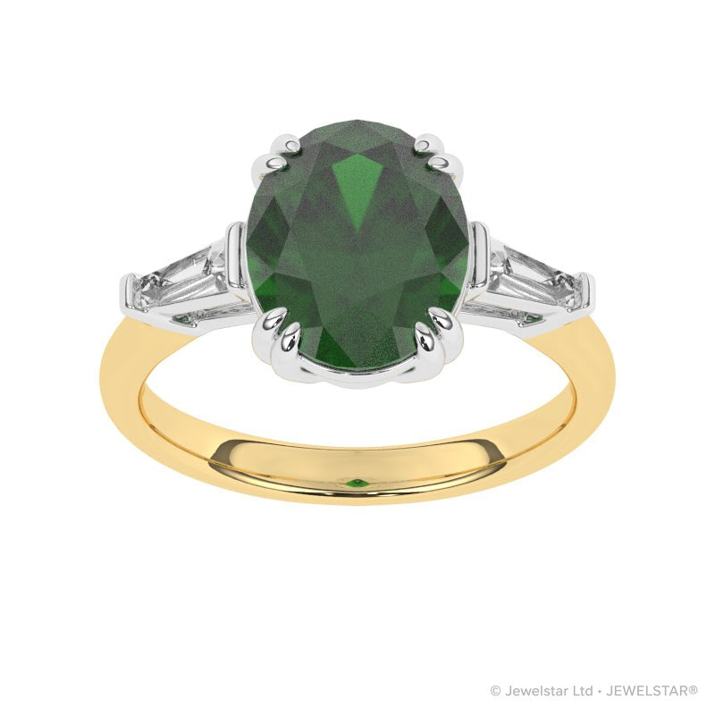 R-85558-EM-Y  Diamond & Emerald Dress Ring