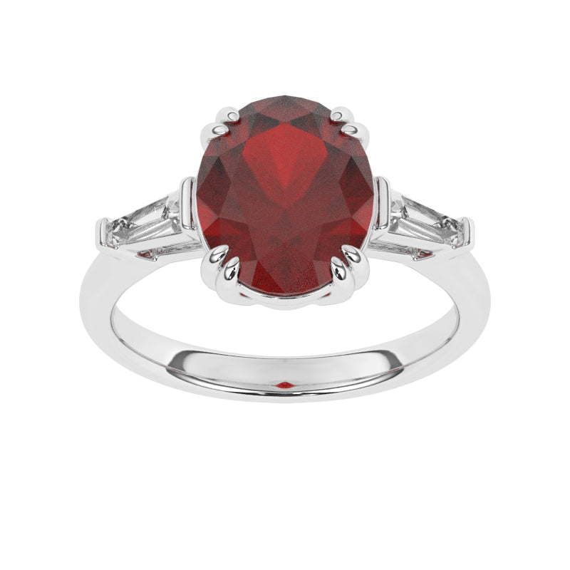 R-85558-RU-W  Diamond & Ruby Dress Ring