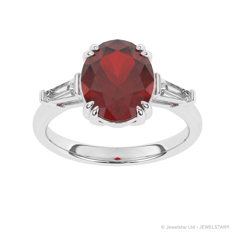 R-85558-RU-W  Diamond & Ruby Dress Ring