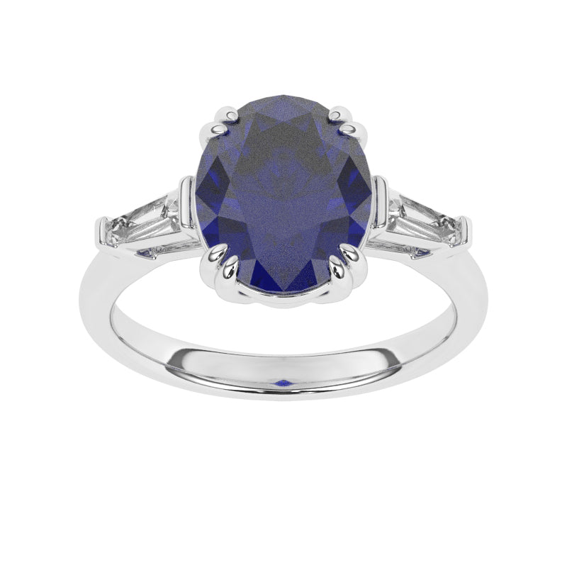 R-85558-SA-W  Diamond & Sapphire Dress Ring